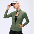 Women Sports Yoga Zipper Quick Dry Running Jackets Long Sleeve Outdoor Fitness Gym Training Coat Lady Yoga Running Jacket