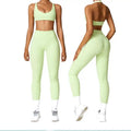 Women Custom Logo Quick Dry Breathable Workout Outfits Sports Bra and Leggings Two Pieces Yoga Sets Gym Fitness Sets