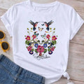 Summer Designer Flower Custom Plus Size Girl Cartoon T Shirt Loose Casual Short Sleeve Women's Oversized Short Sleeve Tee Shirts