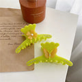 9cm French Hair butterfly Flower  Shark Rhinestone Floral butterfly Grab Clip Hair Accessories