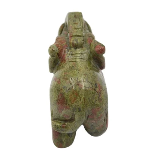Huiying Natural animal carvings carved natural 1.5 inch unakite stone hand made elephants