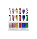 Chrome Nail Powder 6 Colors Red Green Christmas Chrome Nail Art Powder Pigment GlitterGold Silver Metallic Mirror Effect