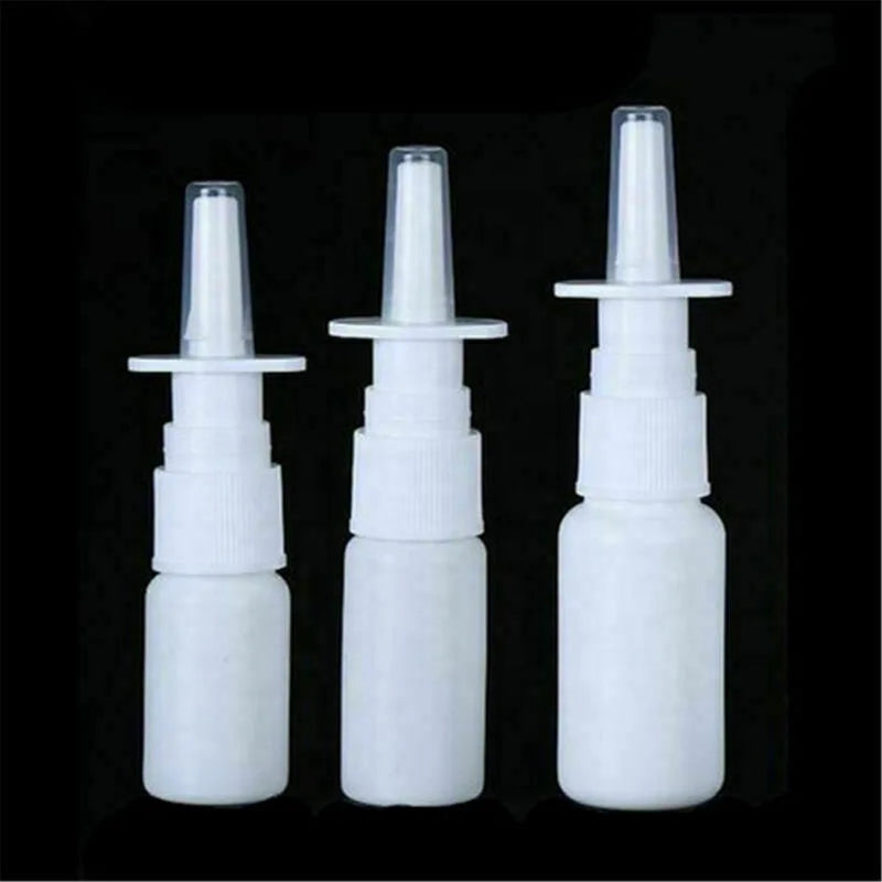 5-20ml Portable Empty Plastic White Nasal Pump Spray Bottles Sprayer Mist Nose Refillable