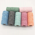 2MM 8PLY 2 Strands Twisted 100m Spool Cotton Bakers Twine Double Color Packaging Twine