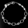 Sterling Silver 7*9/8*10mm Semi Mount Bracelet Empty Support Blank Claws Setting S925 Mountain Base Without Stone Inlay for DIY