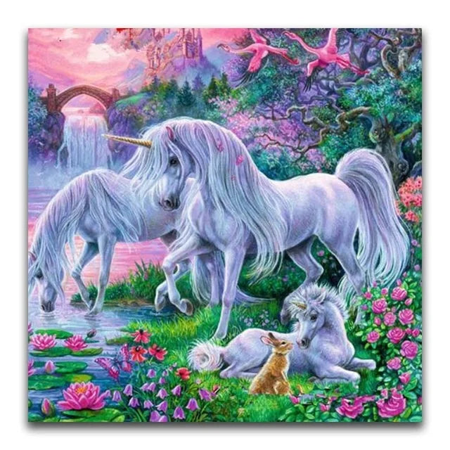 Meian Modern DIY 5D Diamond Painting Animal Unicorn Pony for Indoor Wall Decor Cross Stitch Dropshipping