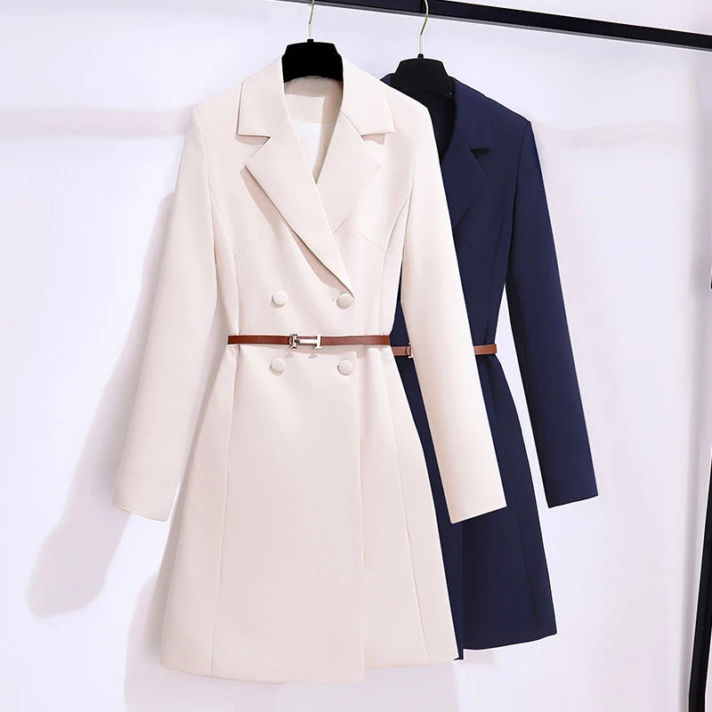 Boutique Wholesale 2026 Autumn New Style High End Exquisite and Elegant Suit Solid Color Women's Dress