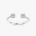 Ailmay Real 925 Sterling Silver Elegant Round Zircon Adjustable Finger Ring for Women Wedding Statement Fine Silver Jewelry Gift