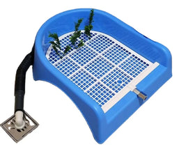 USMILEPET Eco-Friendly PE Plastic Dog Toilet with Flush Function Blue/Black 51x46cm for Household Pet Grooming Salon Use