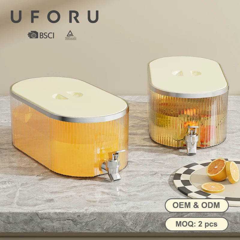 UFORU Custom Refrigeration Container Drink Dispensers Juice Dispenser Beverage With Tap