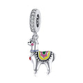 SCC1737 Cute Alpaca Pendant for Jewelry Making 925 Silver Animal Charms