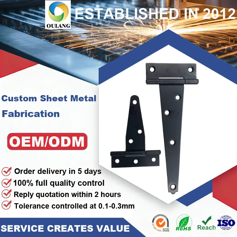 Xiamen Manufactured Heavy Duty Farm Steel Gate Hinge Oulang Brand Model S002 Black Color ROHS Certified