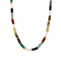 Light Luxury Retro Style Stainless Steel Natural Stone Wheel Beads Beaded Necklace Bracelet Rainbow Jewelry Set