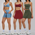YIYI European Breathable Soft Gym Athletic Sets High Stretchy Skirts Sets Women Sports Fitness Yoga Wear