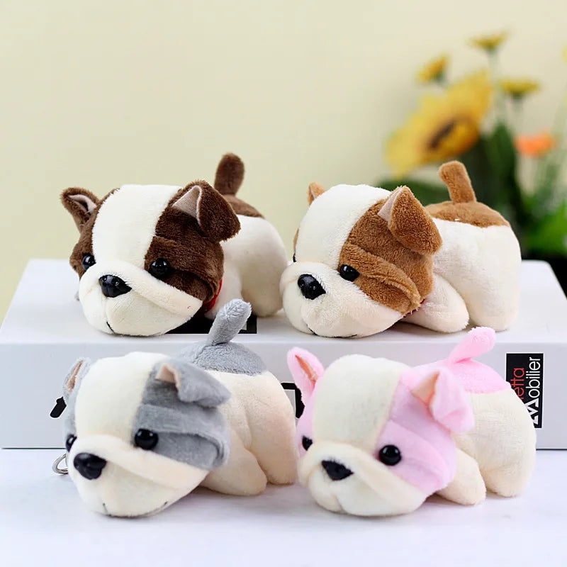 Shar Pei Pug Dog Plush Keychain Doll Pendant Cute Cotton Fluffy Stuffed Animal Toys Puppy Bag Charm Accessories Key Chains
