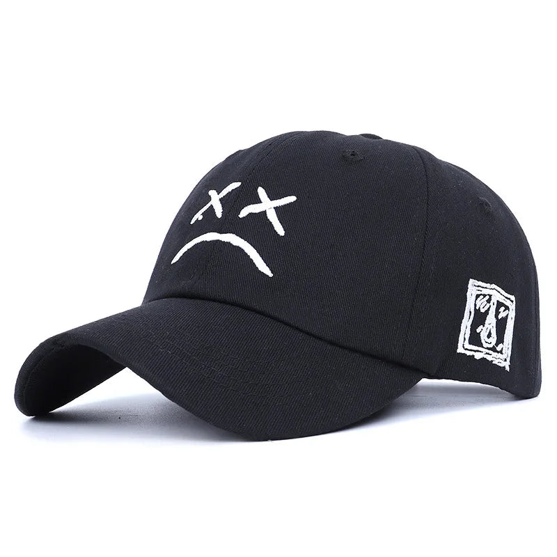Wholesale Custom Embroidery logo Men Women Unisex Funny Soft Unstructured Face Dad Baseball Cap Black