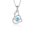 Light Luxury Versatile Beating Heart Clavicle Chain S925 Sterling Silver Sapphire Rose Gold Plated Swan Pendant Necklace