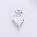 Custom Logo Make Own Brand Plain Heart Shape Lobster Clasp for Necklace Bracelet Sterling Silver 925 Jewelry Findings Components