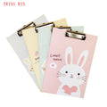 Creative Cute Cartoon Folder Student Information Storage A4 Board Clip Wood Office Supplies Document Bag 662