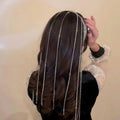Lady Fashion Trendy Long Crystal Rhinestone Tassel Hair Chain Headband for Women Bridal Chain Hair Accessories Jewelry