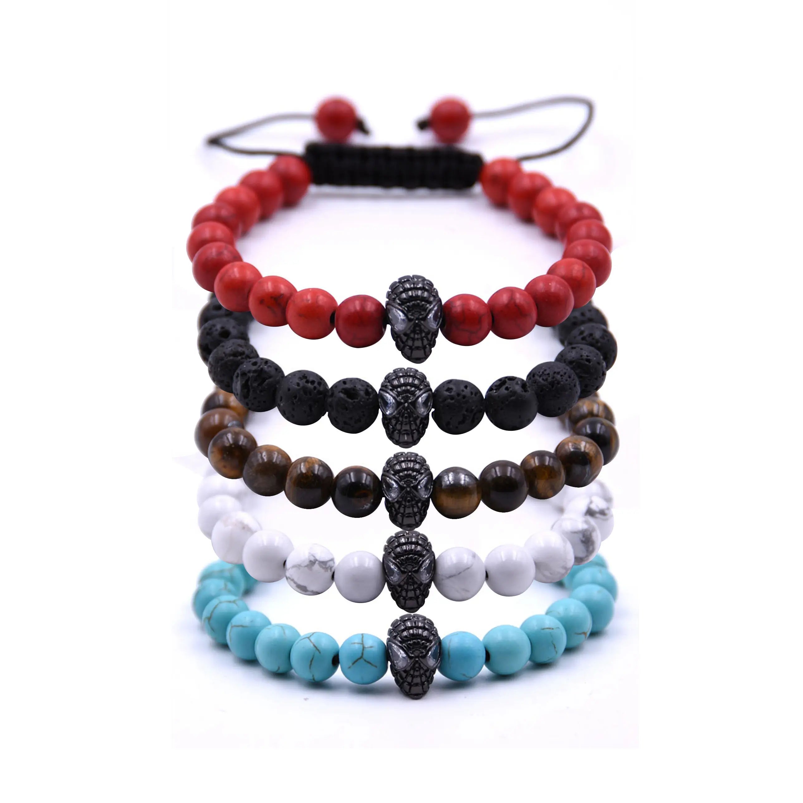 Wholesale Healing Chakra Gemstone Braided Bracelet AdjustableSpider-Man Yoga Meditation Reiki Balancing Quartz Jewelry Women Men