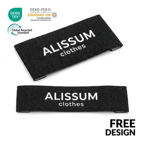 New Design End Fold Woven Label Center Fold Labels Tag Custom T-Shirt Private Logo Fabric Woven Label for Clothing