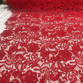 Quality Red African Cord Lace Fabric Water Soluble Dress Lace Fabric
