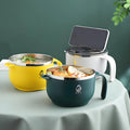 Hot All-in-One Solution 304 Stainless Steel Instant Noodle Bowl Handle Lunch Box Lid Mobile Phone Stand for Food Storage
