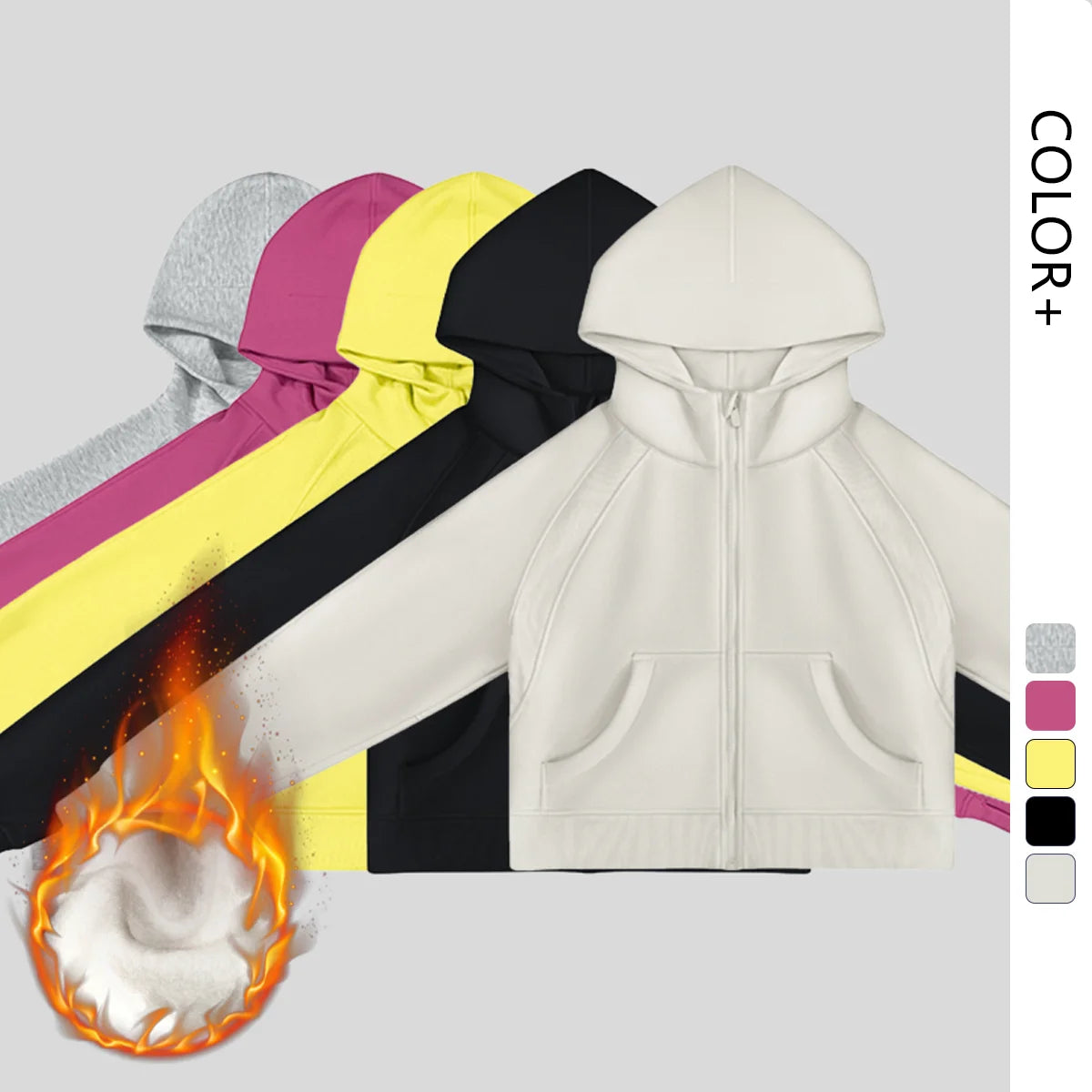 Women Zip Hoodie Jacket Full Zip Yoga Running Jackets Women Full Zip Athletic Jacket Activewear
