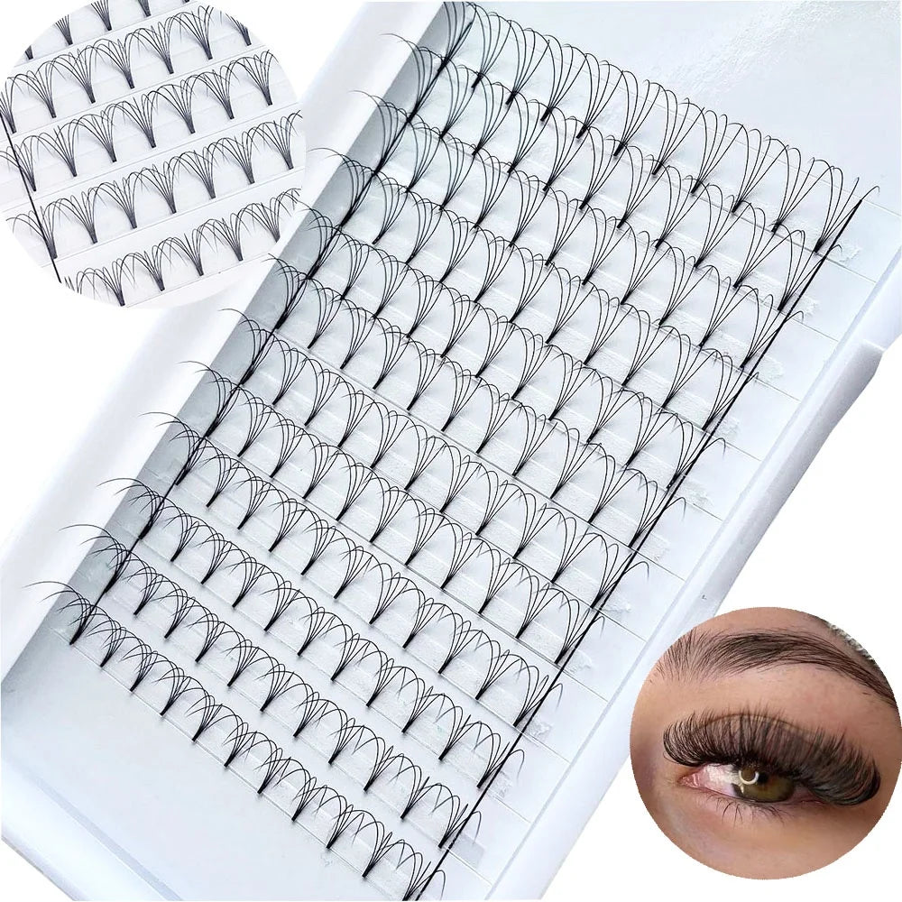 Best Quality Premade Fans Wholesale Factory Heat Bonded Darkest Black False Eyelashes