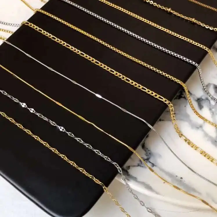 Ball Bead Water Wave Chain 45 50 60cm Stainless Steel Jewelry Necklace Sweater Chain for Women