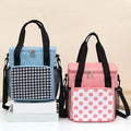 New Printed Flower Tote Insulated Cooler Bag Fashion Korean Oxford Cloth Cooler Lunch Bags with Shoulder Strap