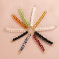 Stainless Steel Colorful Crystal Beaded Connector Accessories Bracelet Necklace Earrings Charm for Jewelry Making