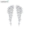 LUOTEEMI Bridal Fashion Wedding Party Women Earing Accessory Diamond Jewelry 3A Zircon Cubic Zirconia Large Earring