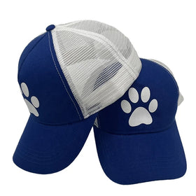Wholesale Dog Paw Print Gifts Adjustable 5-Panel Baseball Caps Custom Logo Plain Retro Trucker Hat Breathable Waterproof Mesh