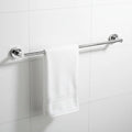 Modern Hotel Bathroom Towel Holder Brass Wall Mount Chrome/Matt Black Finish Hanging Towel Bar with Hook 50-60cm 1 Year Warranty