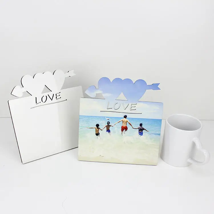 180*190*5mm Simple White Heart for Sublimation Blank MDF Photo Frame