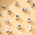 6mm Initial Letter Charm Beads 925 Sterling Silver 26 Alphabet Letter Beads for Jewelry Making Handmade Diy Bracelet Necklace
