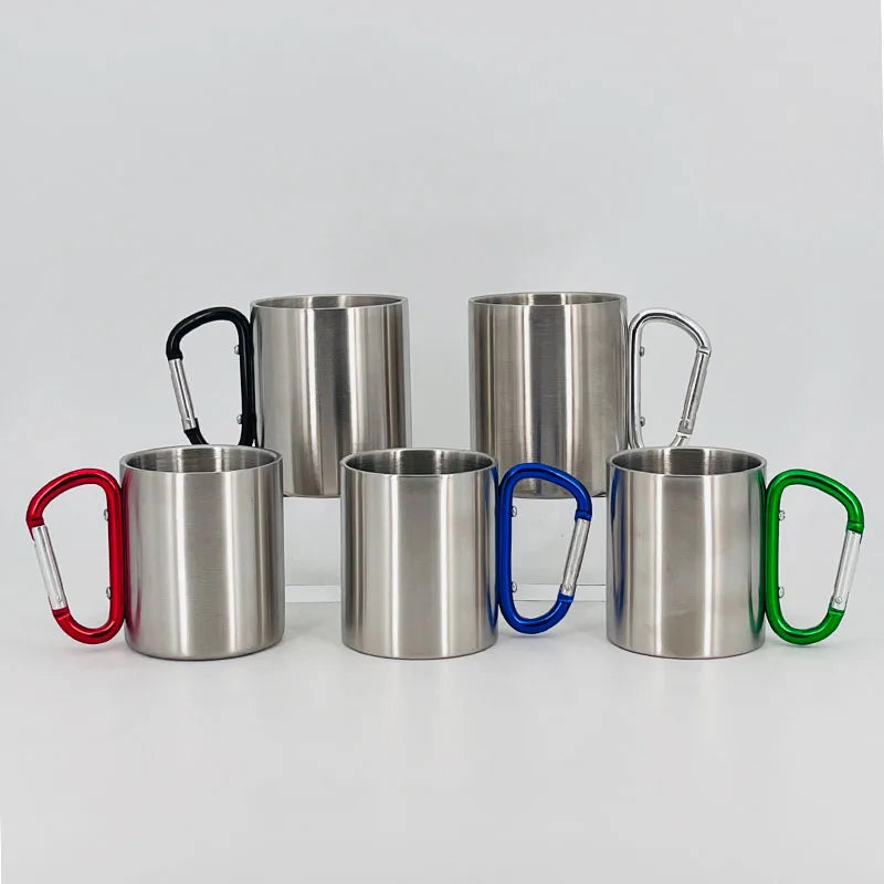 Wholesale  Best Selling Carabiner Mug Steel Mug Camping Mug