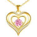 Quality 925 Sterling Silver Double Heart Necklaces