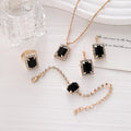 Cross Border Jewelry Set Women's Fashion Diamond Set Several Diamond Necklace Ring Bracelet Earrings Bride 4-piece Set