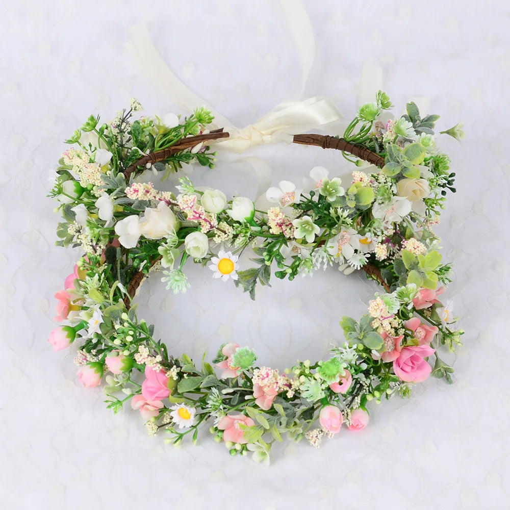 Factory Wholesale Elegant Lace Flower Girl Crown Head Corolla Corolla Small Floral Headband Hair Accessories