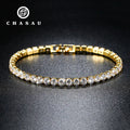 Factory Wholesale 14k Gold Plated 925 Sterling Silver 3mm Cluster Moissanite Tennis Bracelet Women
