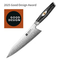 XINZUO New Luxury Chef Knife Custom 145 Layers M390 Damascus Steel Black Carbon Fiber with Resin Handle Sharp Kitchen Knives
