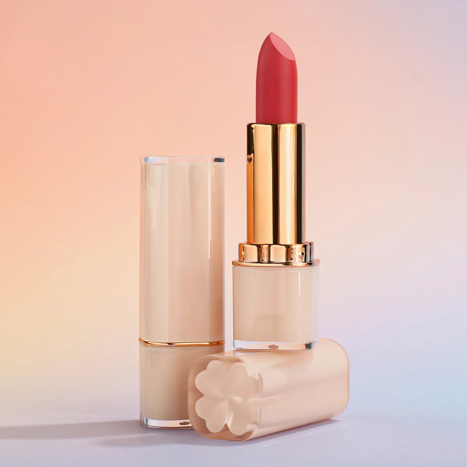 New Design Luxury Lipstick Matte Long-lasting Lipstick Custom Logo and Packaging Pink Tubes Lipstick
