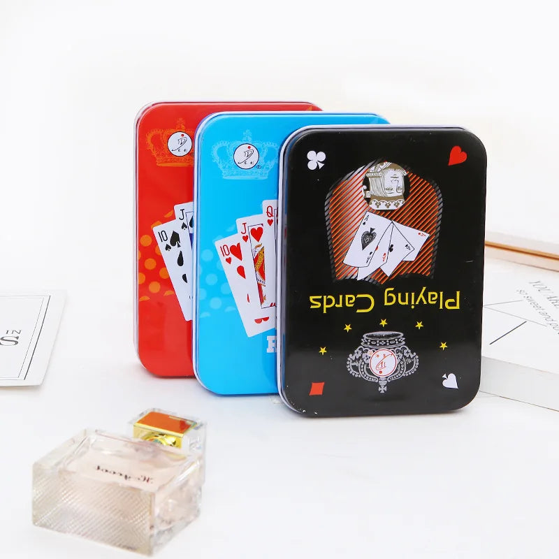 Factory Custom Black Red Rose Plastic Deck PVC Waterproof Poker Playing Cards with Tin Box