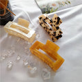 Hot Sale Large Hair Claw Clips for Women Custom Design Logo Pattern Pretty Square Tortoiseshell Acetate Hair Claw