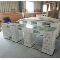 Nail Salon Desks Nail Bar Furniture Nail Manicure Tables Double Seats With Fan Light Luxurye