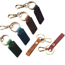 2026 Factory Custom Top Real Crazy Horse Retro Wrist Keychain Holders Simple Accessory Key Holder Genuine Leather for Men Women