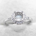 Sterling Silver 4mm/5mm/6mm Semi Mount Ring Frame Empty Blank Support Claws Setting S925 Base Without Center Stone for Inlay DIY